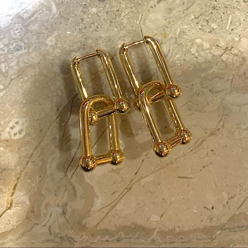 Double U Shaped hoop earrings